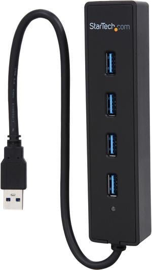 StarTech.com ST4300PBU3 4 Port USB 3.0 Hub - Built-in Cable - SuperSpeed - Black - USB Splitter - USB Port Expander - USB 3 Hub