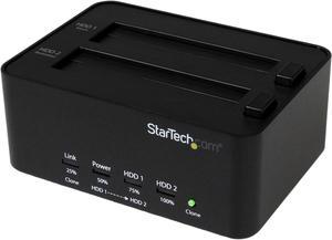 StarTech.com SATDOCK2REU3 USB 3.0 SATA Hard Drive Duplicator & Eraser Dock - Standalone 2.5/3.5in HDD & SSD Eraser and Cloner - Duplicator & Sanitizer