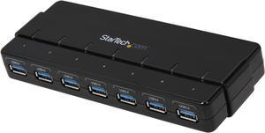 StarTech.com ST7300USB3B 7 Port USB 3.0 Hub - 7 x SuperSpeed USB 3.0 - with Power Adapter - USB 3 Hub - USB Splitter - Powered USB 3.0 Hub - USB Extender