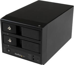 StarTech.com S352BU33RER 3.5" Black SATA III USB 3.0 / eSATA Dual-Bay Trayless 3.5” SATA III Hard Drive Enclosure with UASP