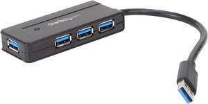 StarTech ST4300MINI 4 Port USB 3.0 Hub - Compact - Includes Power Adapter - Powered USB 3.0 Hub - USB Splitter - Multiple USB Port Extender