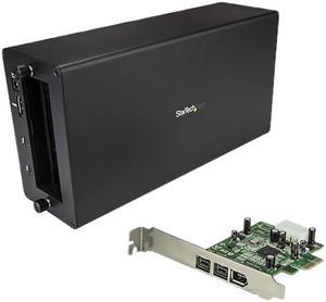 StarTech BNDTB1394B3 Thunderbolt 3 to Firewire Adapter - 1394 FireWire - External PCIe Enclosure / Chassis plus Card - with DisplayPort Monitor Port