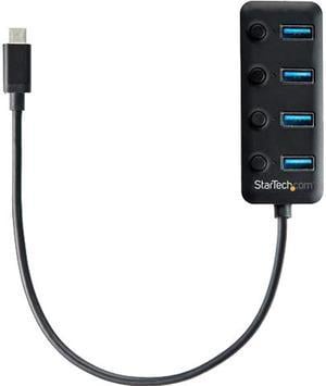 StarTech.com HB30C4AIB USB C Hub - 4x USB-A Ports with Individual On/Off Switches - Bus Powered - Portable - USB Type C Hub - USB C to USB Hub