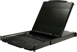 StarTech.com RKCOND17HD 17" HD Rackmount KVM Console - Dual Rail - Cables and Mounting Brackets Included - DVI and VGA - Rackmount LCD Monitor