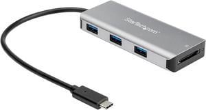 StarTech.com HB31C3ASDMB 3-Port USB-C Hub 10 Gbps with SD Card Reader & 9.8" Attached Host Cable - 3x USB-A (HB31C3ASDMB)