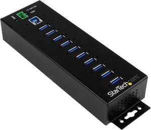 StarTech.com HB30A10AME 10-Port Industrial USB 3.0 Hub with External Power Adapter - ESD & 350W Surge Protection (HB30A10AME)