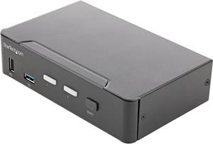 2 Port HDMI KVM Switch, Single Monitor 4K 60Hz Ultra HD HDR, Desktop HDMI 2.0 KVM Switch with 2 Port USB 3.0 Hub (5Gbps) & 4x USB 2.0 HID Ports, Audio, Hotkey Switching, TAA - KVM with Fast Switching