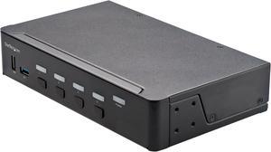 4 Port HDMI KVM Switch, Single Monitor 4K 60Hz Ultra HD HDR, Desktop HDMI 2.0 KVM Switch with 2 Port USB 3.0 Hub (5Gbps) & 4x USB 2.0 HID Ports, Audio, Hotkey Switching, TAA - KVM with Fast Switching