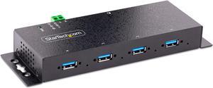 StarTech.com -Port Industrial USB 3.0 5Gbps Hub - Rugged USB Hub w/ ESD and Surge Protection - DIN/Wall/Desk Mountable USB-A Hub - USB Expander w/Locking Ports, Heavy Duty 5G4AINDNP-USB-A-HUB
