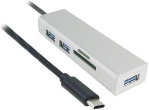 Nippon Labs 50USB31C-3UCR-1 USB-C to 3 Port USB 3.0 A Hub with SD / Micro SD Card Reader