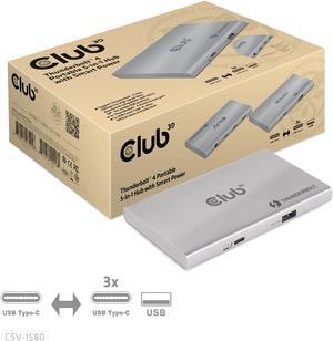 Club3D CSV1580 Thunderbolt 4 Portable 5-in-1 Hub with Smart Power Silver