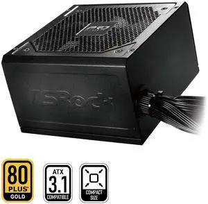ASRock PRO Series PRO-650G 650 W ATX 3.1 Compatible 80 PLUS GOLD Certified Power Supply