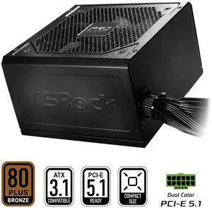 ASRock PRO Series PRO-750B 750 W ATX 3.1 Compatible 80 PLUS BRONZE Certified Power Supply
