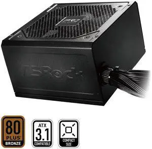 ASRock PRO Series PRO-650B 650 W ATX 3.1 Compatible 80 PLUS BRONZE Certified Power Supply
