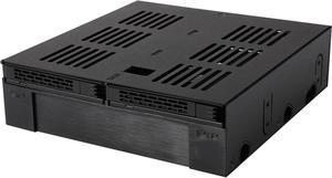 ICY DOCK 2 x 2.5" SATA/SAS HDD/SSD to 5.25" Hot Swap Mobile Rack Cage w/ 3.5" Drive/Device Bay- ExpressCage MB322SP-B