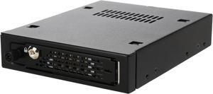 ICY DOCK Industrial Full Metal 2.5 SATA/SAS HDD & SSD Hot Swap Mobile Rack Cage for 3.5 Drive Bay with Key Lock & Thumb Screw - ToughArmor EX MB491SKL-B