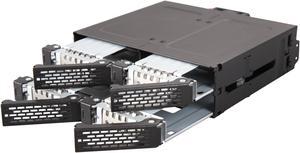 ToughArmor MB607SP-B Rugged Full Metal 4 Bay 2.5" SATA HDD & SSD Backplane Cage for External 5.25" Bay