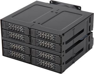 ICY DOCK MB508SP-B Rugged Full Metal 8 Bay 2.5" SAS/SATA SSD/HDD Backplane Cage for 2x External 5.25" Bay