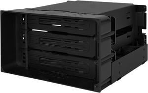 ICY DOCK flexiDOCK MB830SP-B Tray-less 3 Bay Removable 3.5-inch SATA/SAS Hard Drive Docking Enclosure in 2 x 5.25-inch Optical Bay (w/ Cables)