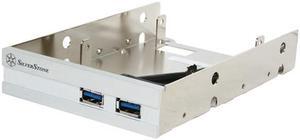Aluminum Front Panel 2 x USB 3.0 Ports With 2 x 2.5" to 3.5" Bay Converter Device, Silver