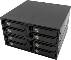 SYBA SY-MRA25052 Full Metal 8 Bay 2.5" SATA HDD & SDD Mobile Rack MiniSAS Interface for 5.25" Drive Bay