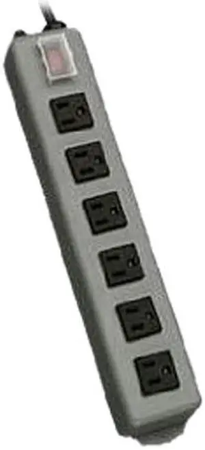 TRIPP LITE UL24RA-15 Outlet Strip,15A,6 Outlet,15 ft,Gray