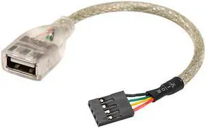 ROCSTOR Y10A208-B1 6IN USB A 2.0 F/F MOTHERBOARD