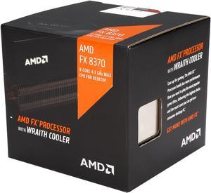 AMD FX-8370 with AMD Wraith Cooler Vishera 8-Core 4.0 GHz (4.3 GHz Turbo) Socket AM3+ 125W FD8370FRHKHBX Desktop Processor