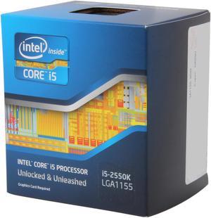 Intel Core i5-2550K - Core i5 2nd Gen Sandy Bridge Quad-Core 3.4GHz (3.8GHz Turbo Boost) LGA 1155 95W Without IGP Desktop Processor - BX80623i52550K