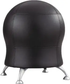 Zenergy Ball Chair, 22 1/2" Diameter X 23" High, Black/silver