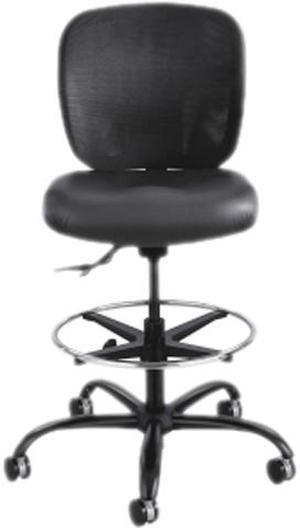 Vue Series Heavy-Duty Extended Height Stool, Vinyl Seat, Nylon Mesh Back, Black Vue Series Heavy-Duty Extended Height Stool, Vinyl Seat, Nylon Mesh Back, Black
