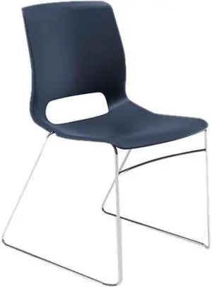 HON Motivate Sled-based Stacking Chairs Polypropylene Regatta Seat - Silver Frame HON Motivate Sled-based Stacking Chairs Polypropylene Regatta Seat - Silver Frame