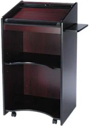 Safco 8918MH Executive Mobile Lectern 25 1/4"w x 19 3/4"d x 46"h Mahogany