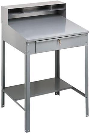 Open Steel Shop Desk, 34-1/2w X 29d X 53-3/4h, Medium Gray