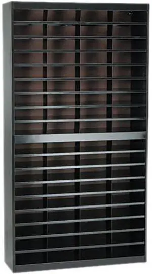 Safco 9241BLR E-Z Stor® Literature Organizer, 72 Letter Size Compartments 37 1/2"w x 12 3/4"d x 71"h Black - OEM