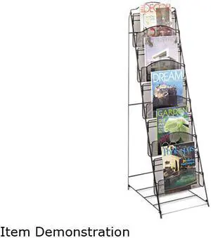 Safco - 6461BL - Safco Black Onyx Mesh Literature Floor Rack - 5 Pocket(s) - 6 Compartment(s) - Compartment Size 8.50 x