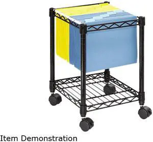 Safco Compact Mobile Wire File Cart One-Shelf 15-1/2w x 14d x 19-3/4h Black