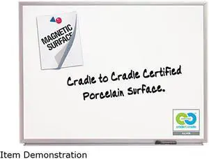 ACCO 2544 Magnetic Dry-erase Board, Porcelain 48" x 36" - White with Aluminum Frame