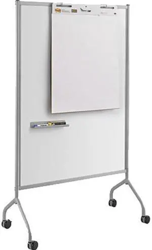 Safco 8511GR Impromptu Magnetic Whiteboard Collaboration Screen, 42" w x 21 1/2" d x 72" h - Gray/White