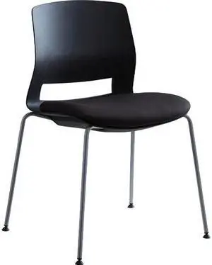 Lorell Chair, Stackable, 21-1/2"Wx33"Lx33"H, 2/Ct, Black (LLR42948)