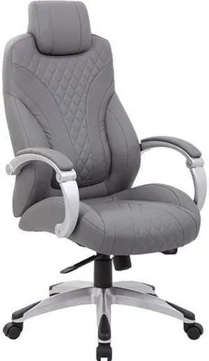 Boss Hinged Arm Executive Chair With Synchro-Tilt, Grey