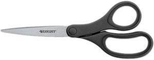Westcott KleenEarth Basic Plastic Handle Scissors 8" Long Pointed Black 3/Pack