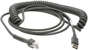ZEBRA EVM CABLE 15 FT USB SHIELDED SERIES A CONNECTOR COILED