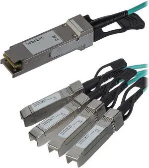 StarTech.com QSFP4X10GAO3 Cisco QSFP-4X10G-AOC3M Compatible - QSFP+ Active Optical Breakout Cable - 3 m (10 ft) - 40 GbE