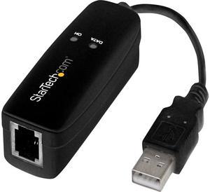 StarTech USB56KEMH2 56K USB Dial-up & Fax Modem - V.92, External - Hardware Based USB Modem - Transfer Rates Up to 56 Kbps (Data) / 14.4 Kbps (Fax)