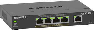 NETGEAR 5 Port PoE Gigabit Ethernet Plus Switch (GS305EP) - with 4 x PoE+ @ 63W, Desktop/Wall Mount