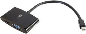 C2g 8In Mini Displayport To 4K Hdmi Or Vga Adapter - Black