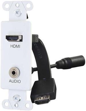 C2G 39872 HDMI and 3.5mm Audio Pass Through Decorative Wall Plate, White