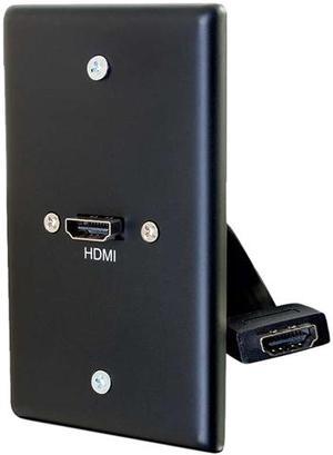 C2G 39878 HDMI Pass Through Single Gang Wall Plate, Black