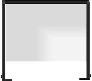APG GUARDIANT INDIVIDUAL COUNTERTOP SCREEN 325 WIDE X 29 HIGH WITH 65 OPENING UNDERNEATH CLEAR ACRYLIC W FOOT MOUNT